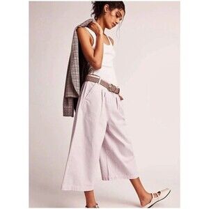 New Free People Hard Rain Wide Leg Pants Gaucho Lavender 2